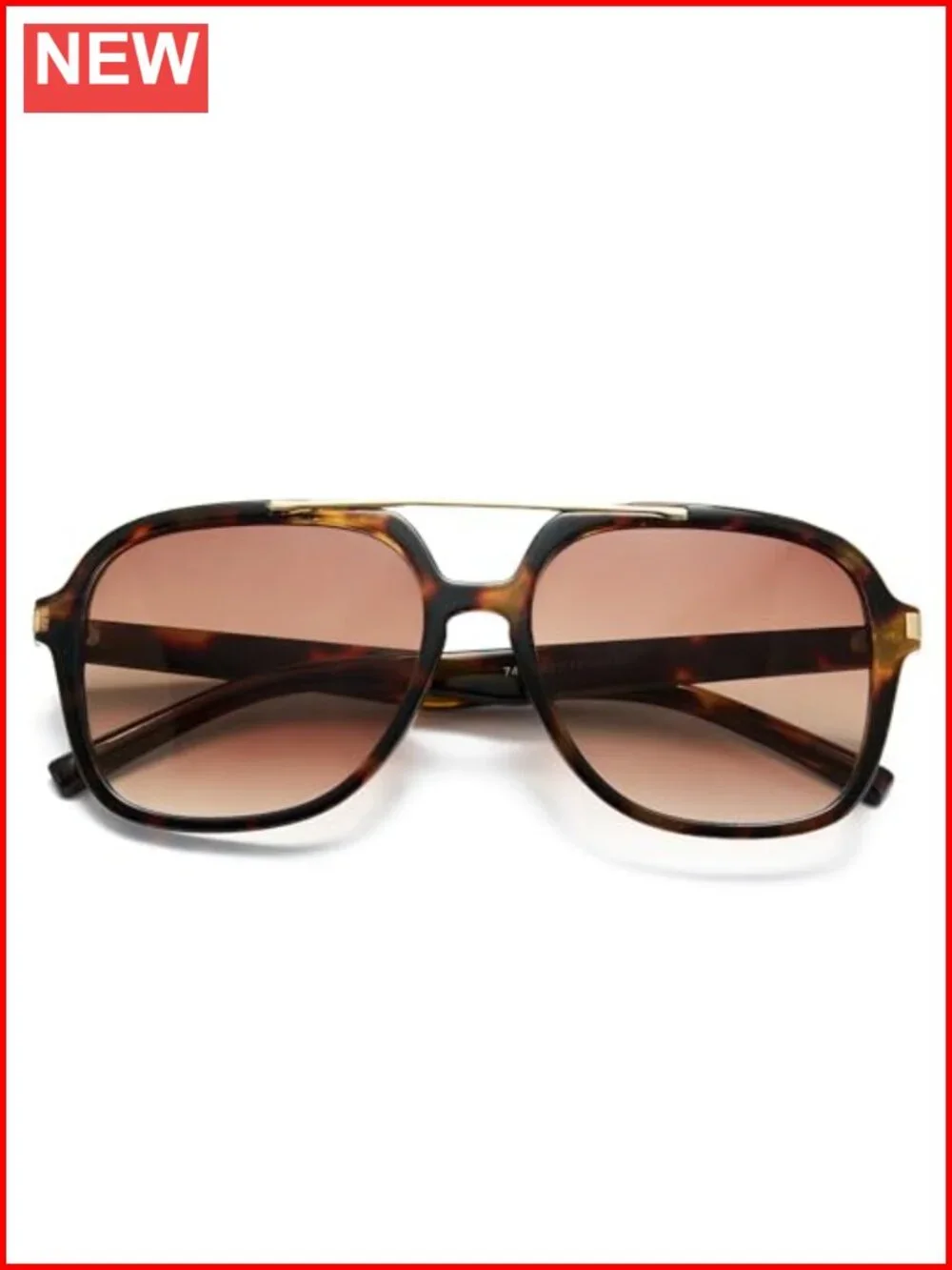 Oversized Aviator Sunglasses Retro Gold Metal Tangle Free UV Protection
